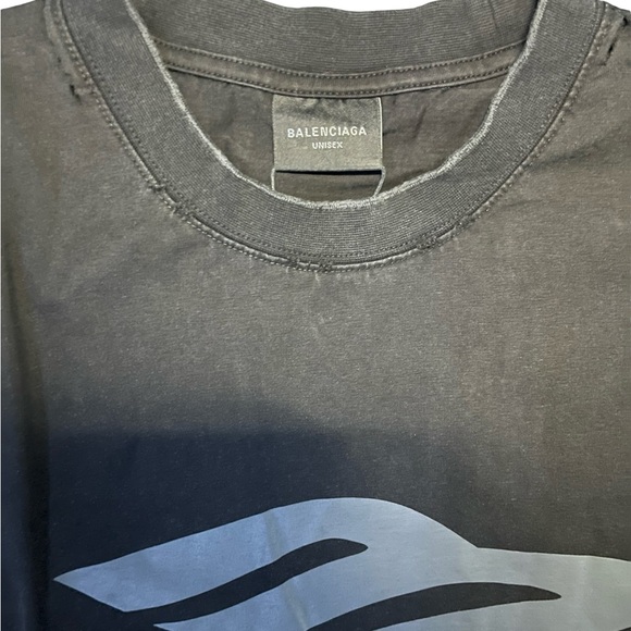 Black Balenciaga Liquefied 3B T-shirt; Size M - Picture 3 of 8